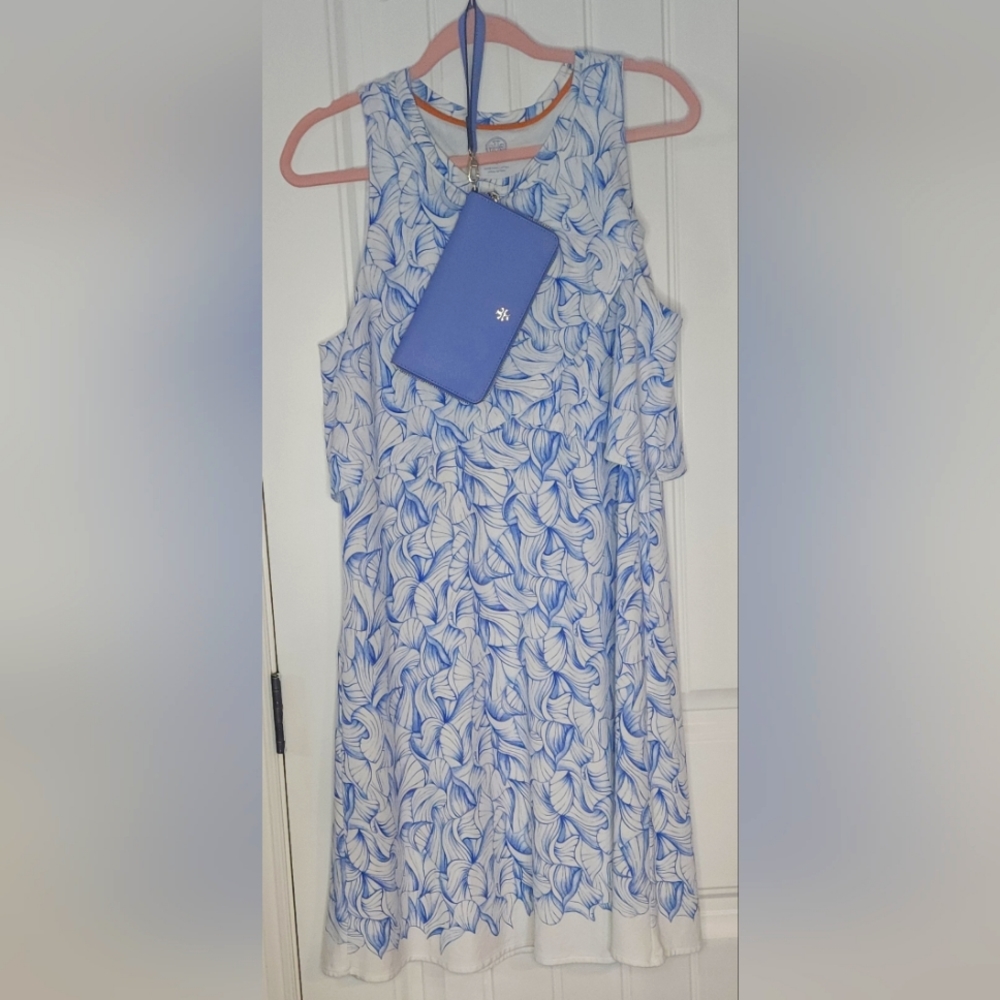 Tory Burch dress and wallet! Periwinkle blue